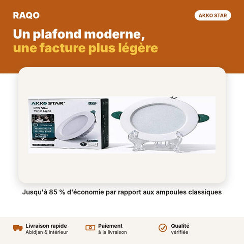 Spot LED encastrable rond 7W 2,5" – 3 couleurs 3000K/4500K/6500K | Akko Star - RAQO