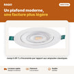 Spot LED orientable encastrable 7W design rond – lumière blanche 6500K | Akko Star - RAQO