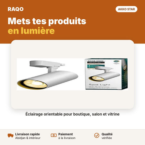 Spot sur rail LED 18W/20W blanc – lumière neutre 4000K | Akko Star - RAQO