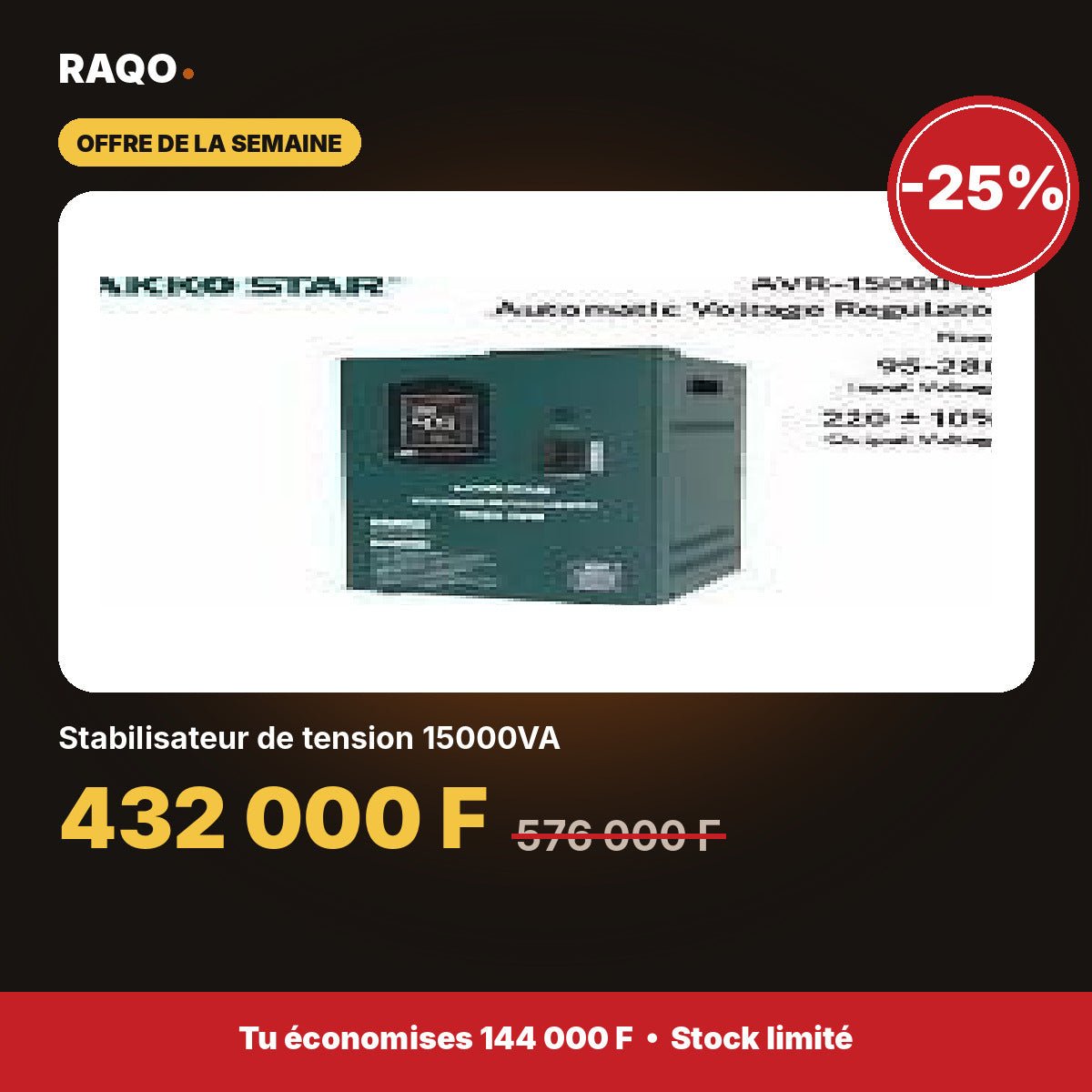 Stabilisateur de tension 15000VA | Akko Star - RAQO