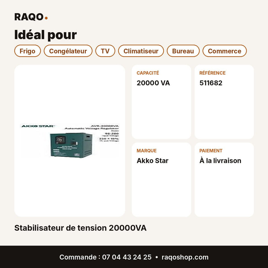 Stabilisateur de tension 20000VA | Akko Star - RAQO