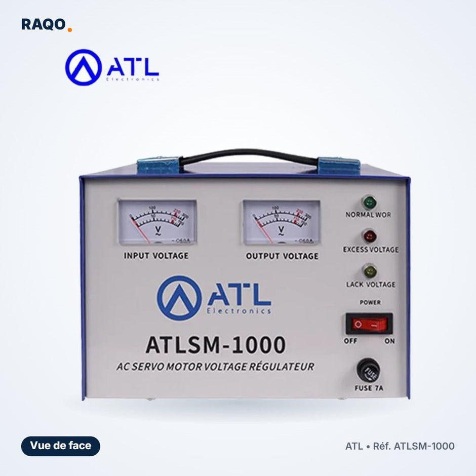 Stabilisateur de tension ATL 1 000 VA servo-moteur – ATLSM-1000 - RAQO