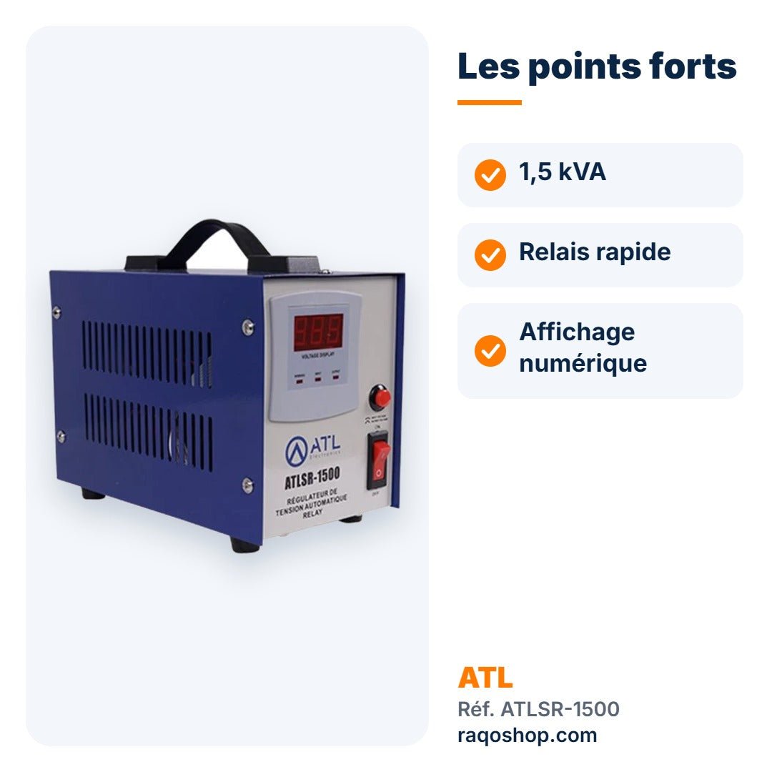 Stabilisateur de tension ATL 1 500 VA à relais – ATLSR-1500 - RAQO