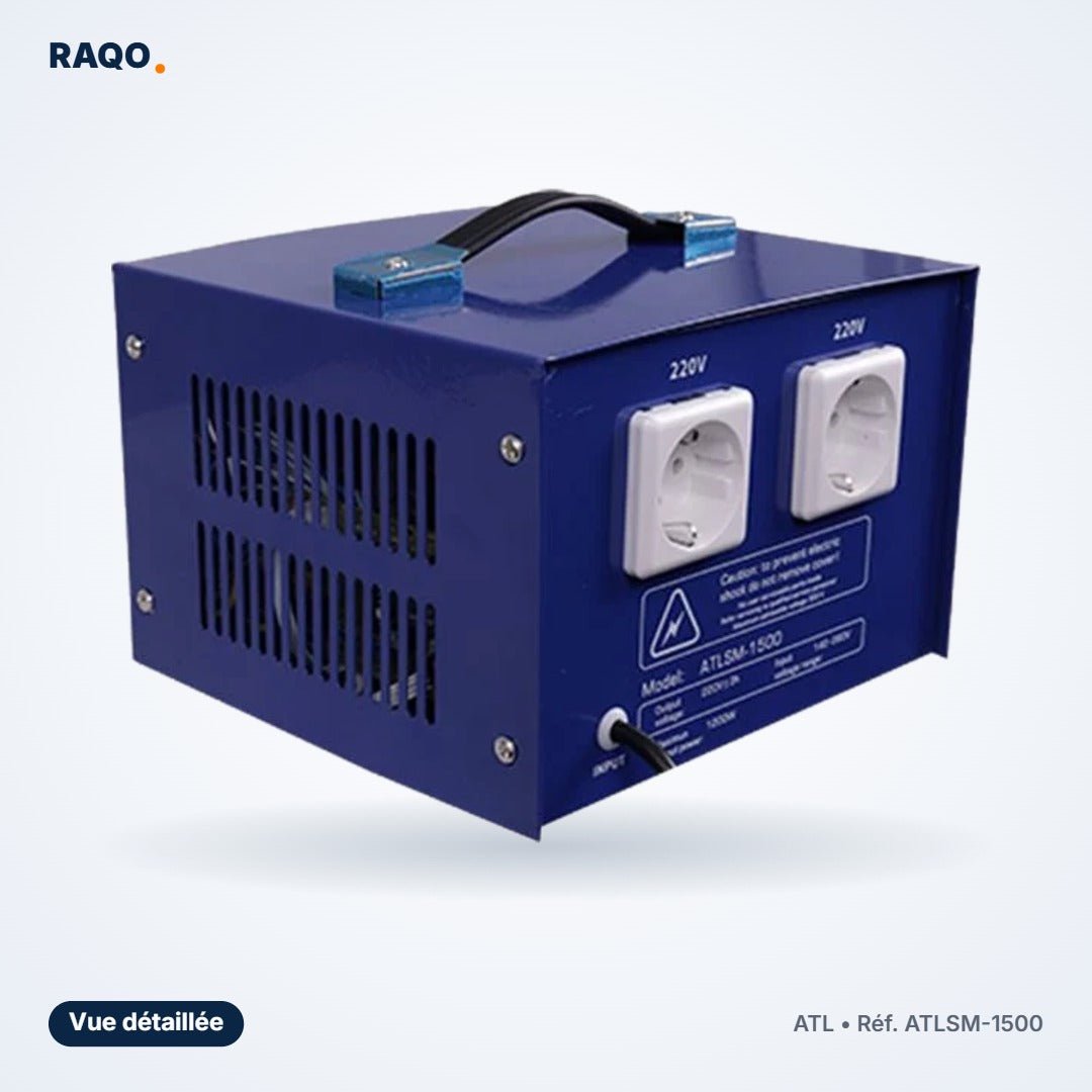 Stabilisateur de tension ATL 1 500 VA servo-moteur – ATLSM-1500 - RAQO