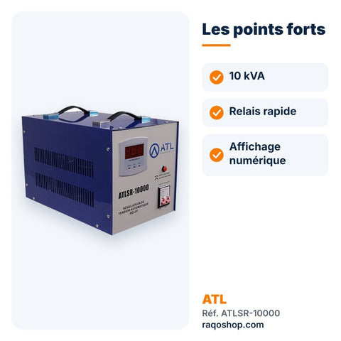 Stabilisateur de tension ATL 10 000 VA à relais – ATLSR-10000 - RAQO
