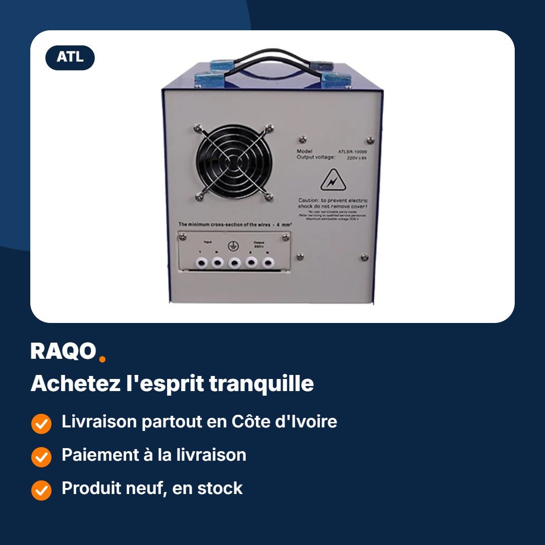 Stabilisateur de tension ATL 10 000 VA à relais – ATLSR-10000 - RAQO
