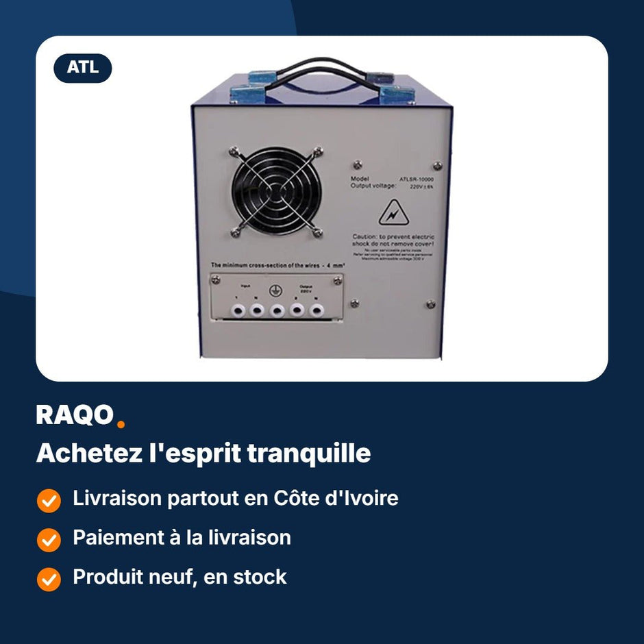 Stabilisateur de tension ATL 10 000 VA à relais – ATLSR-10000 - RAQO