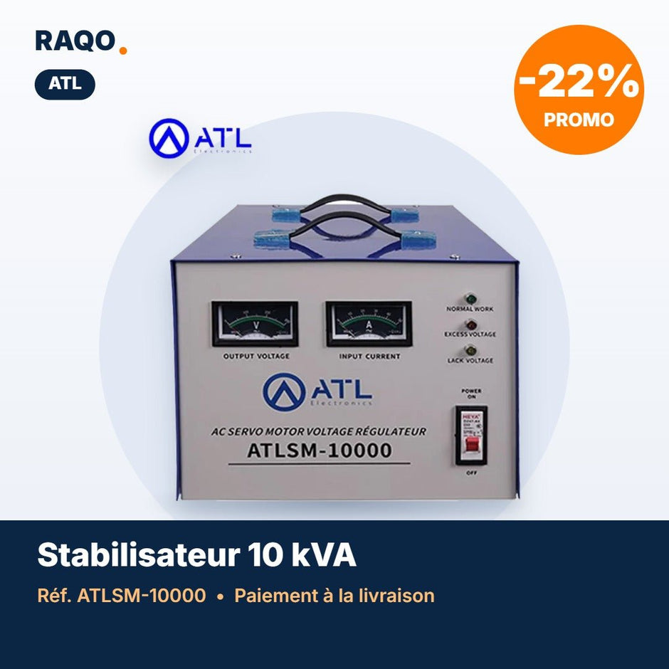 Stabilisateur de tension ATL 10 000 VA servo-moteur – ATLSM-10000 - RAQO