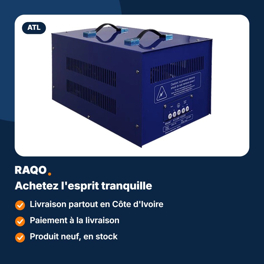 Stabilisateur de tension ATL 10 000 VA servo-moteur – ATLSM-10000 - RAQO