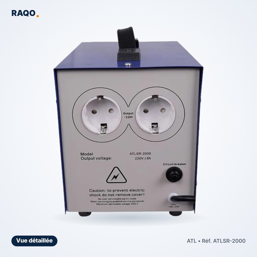 Stabilisateur de tension ATL 2 000 VA à relais – ATLSR-2000 - RAQO