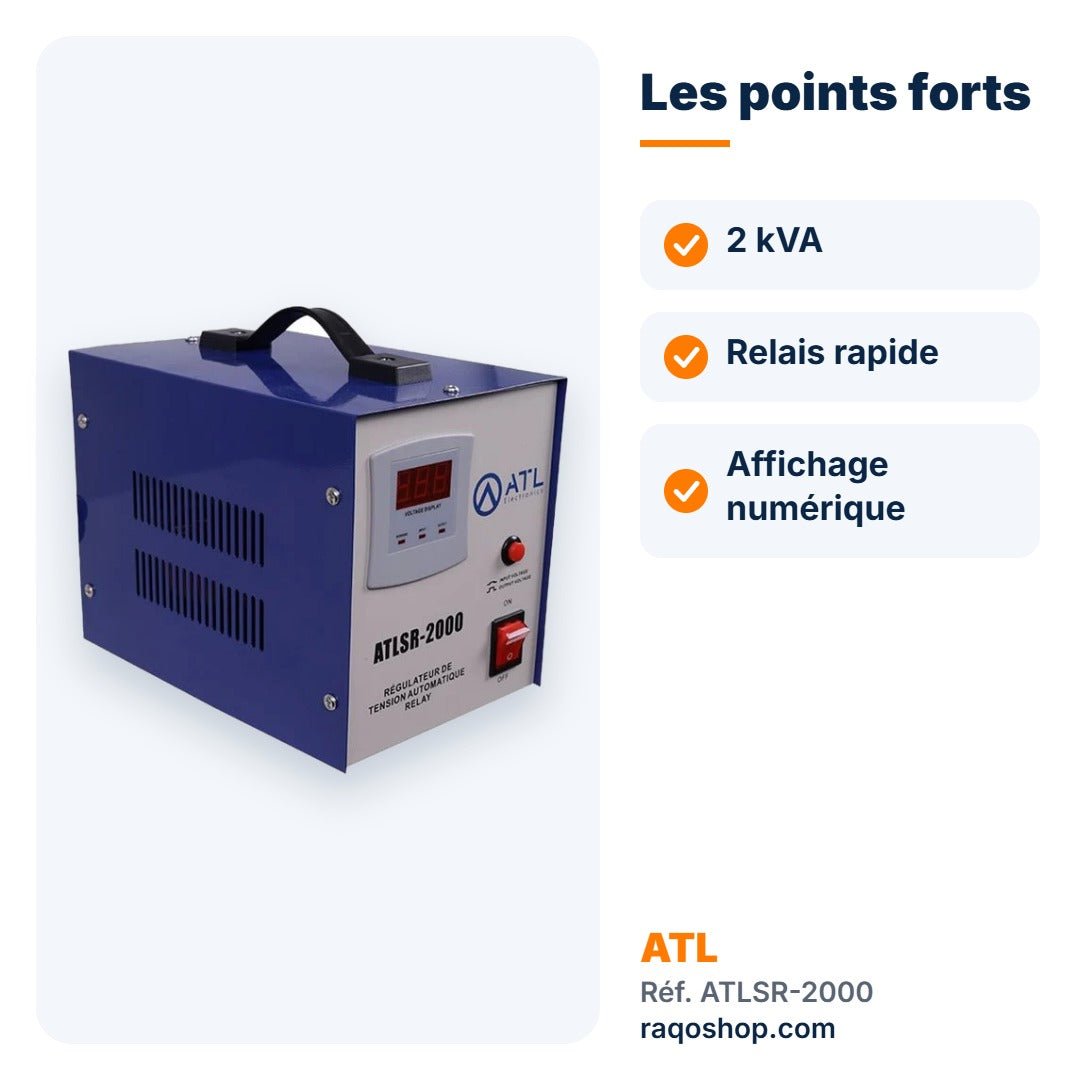 Stabilisateur de tension ATL 2 000 VA à relais – ATLSR-2000 - RAQO