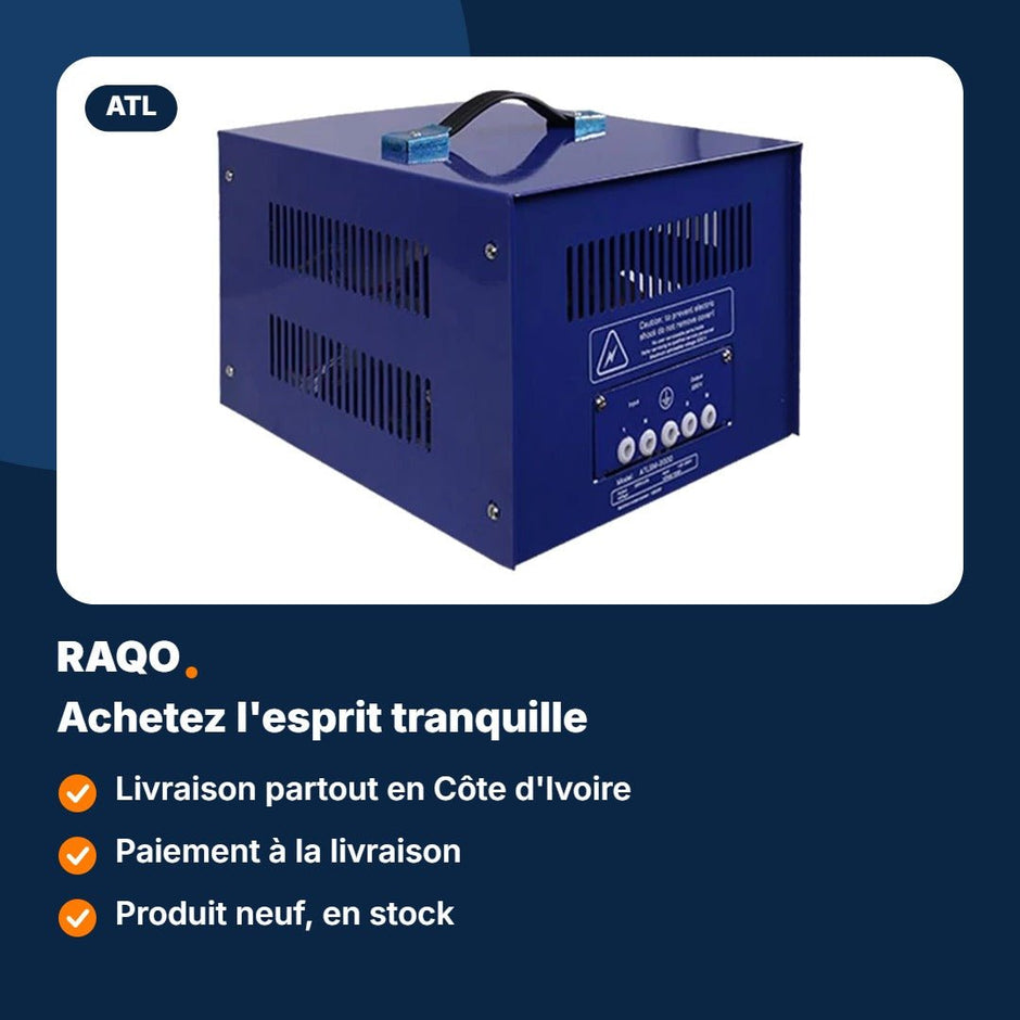 Stabilisateur de tension ATL 2 000 VA servo-moteur – ATLSM-2000 - RAQO