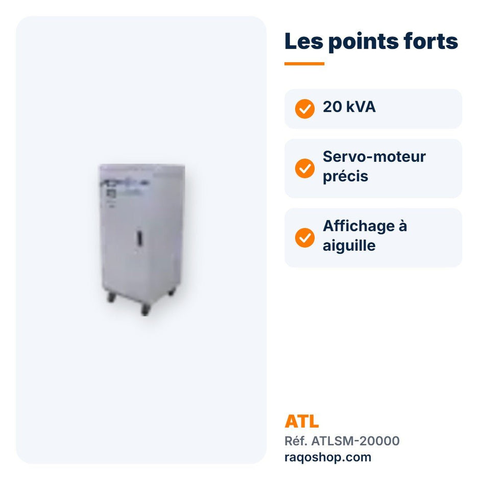 Stabilisateur de tension ATL 20 000 VA servo-moteur – ATLSM-20000 - RAQO