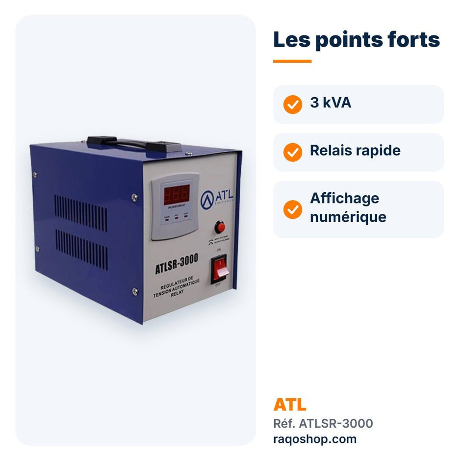 Stabilisateur de tension ATL 3 000 VA à relais – ATLSR-3000 - RAQO
