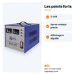 Stabilisateur de tension ATL 3 000 VA servo-moteur – ATLSM-3000 - RAQO
