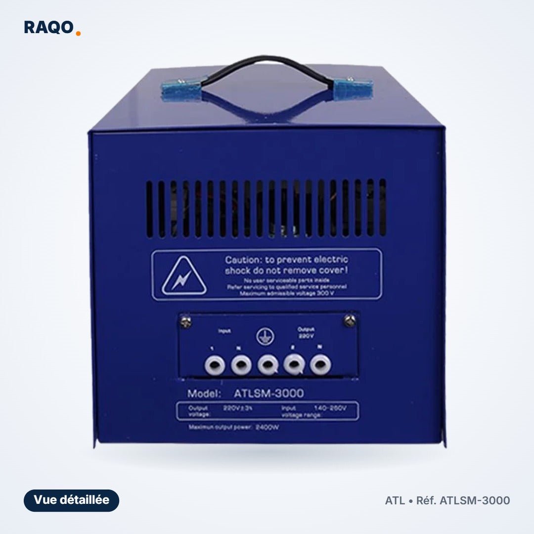 Stabilisateur de tension ATL 3 000 VA servo-moteur – ATLSM-3000 - RAQO