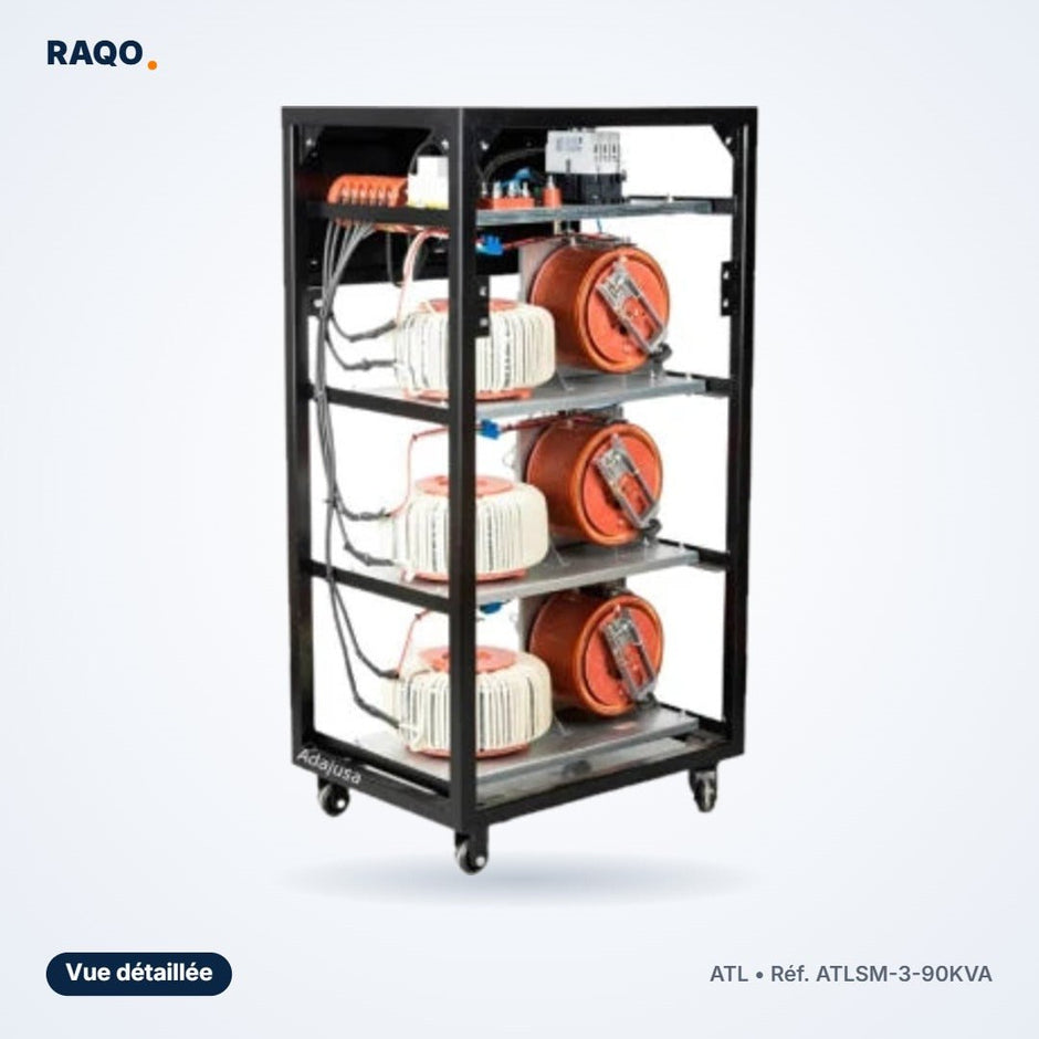Stabilisateur de tension ATL 90 000 VA triphasé servo-moteur – ATLSM-3-90KVA - RAQO