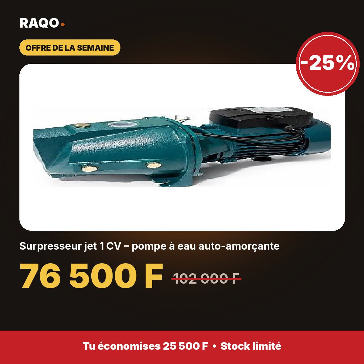 Surpresseur jet 1 CV – pompe à eau auto-amorçante | Akko Star - RAQO