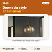 Suspension globe en verre et grille dorée 1 tête E27 – Ø260 mm - RAQO