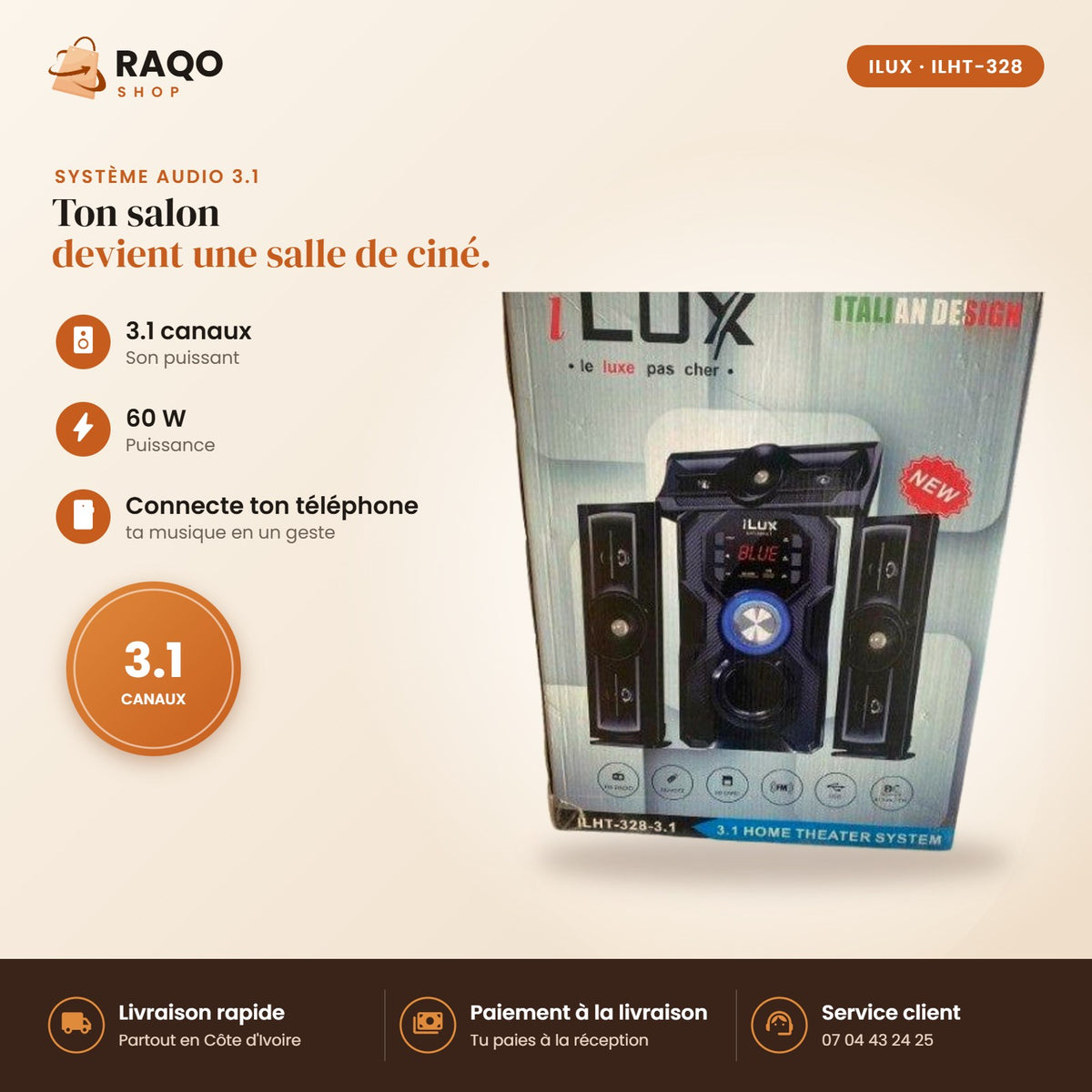 Système Audio 3.1 iLUX - RAQO