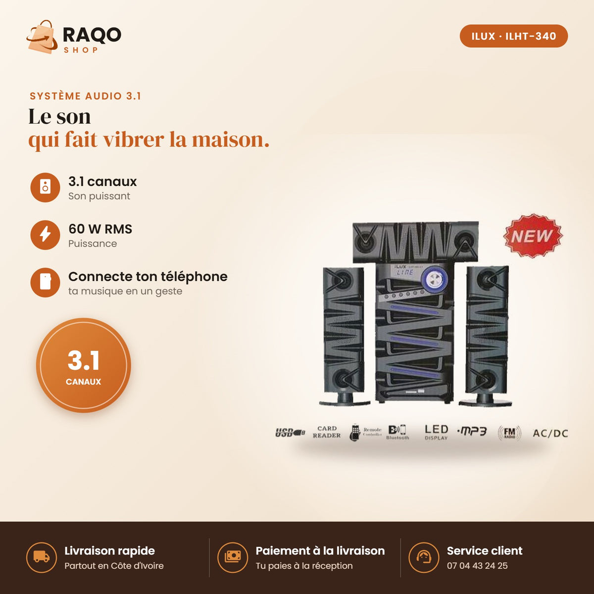 Système Audio 3.1 iLUX - RAQO