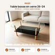 Table basse en verre 26-24 – 110×55 cm - RAQO