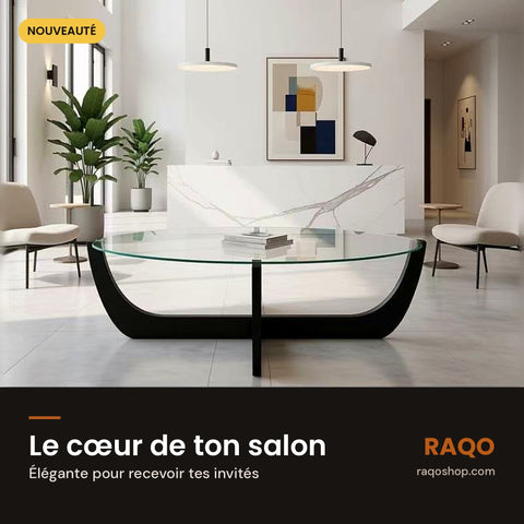 Table basse en verre JB-1 – 110×55 cm - RAQO