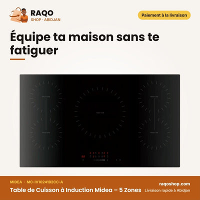 Table de Cuisson à Induction Midea – 5 Zones – 9 Niveaux Puissance – 9400W | MC-IV10241B2CC-A