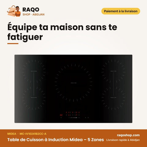 Table de Cuisson à Induction Midea – 5 Zones – 9 Niveaux Puissance – 9400W | MC-IV10241B2CC-A - RAQO