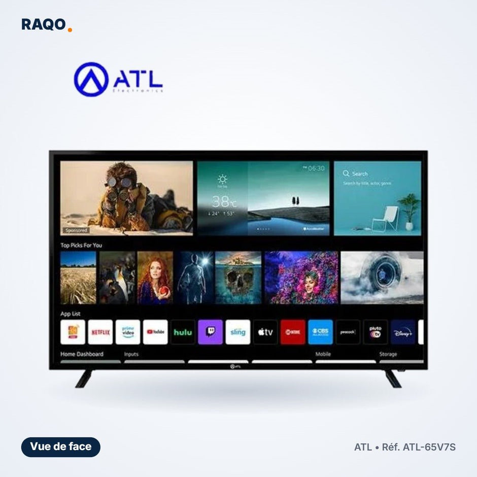 Téléviseur ATL 65" Smart TV Android 12 4K UHD – ATL-65V7S - RAQO