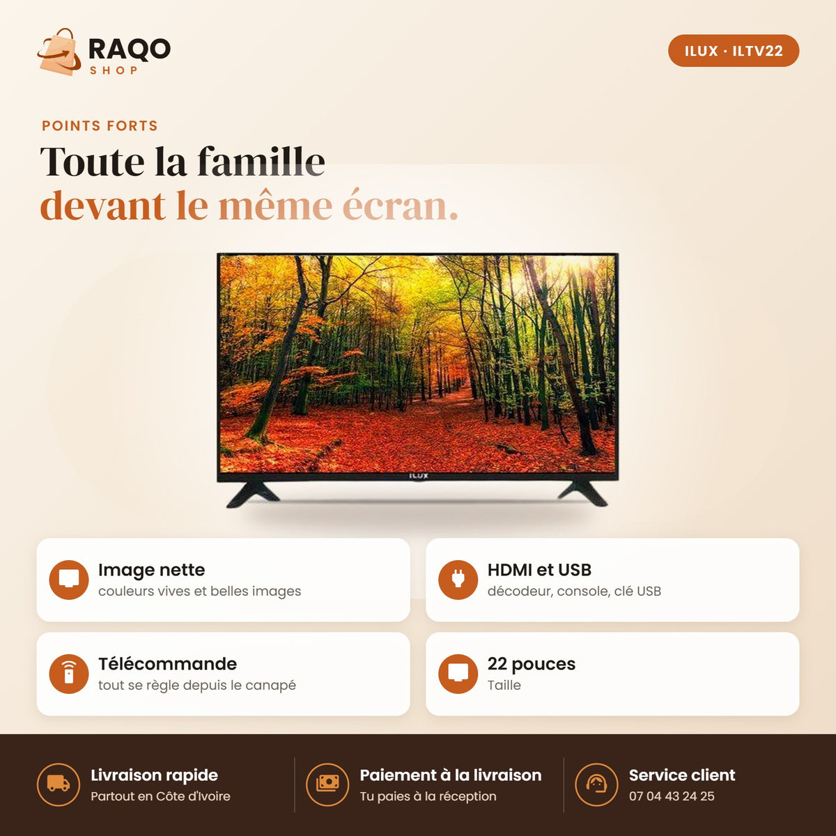 Téléviseur LED iLUX – 22