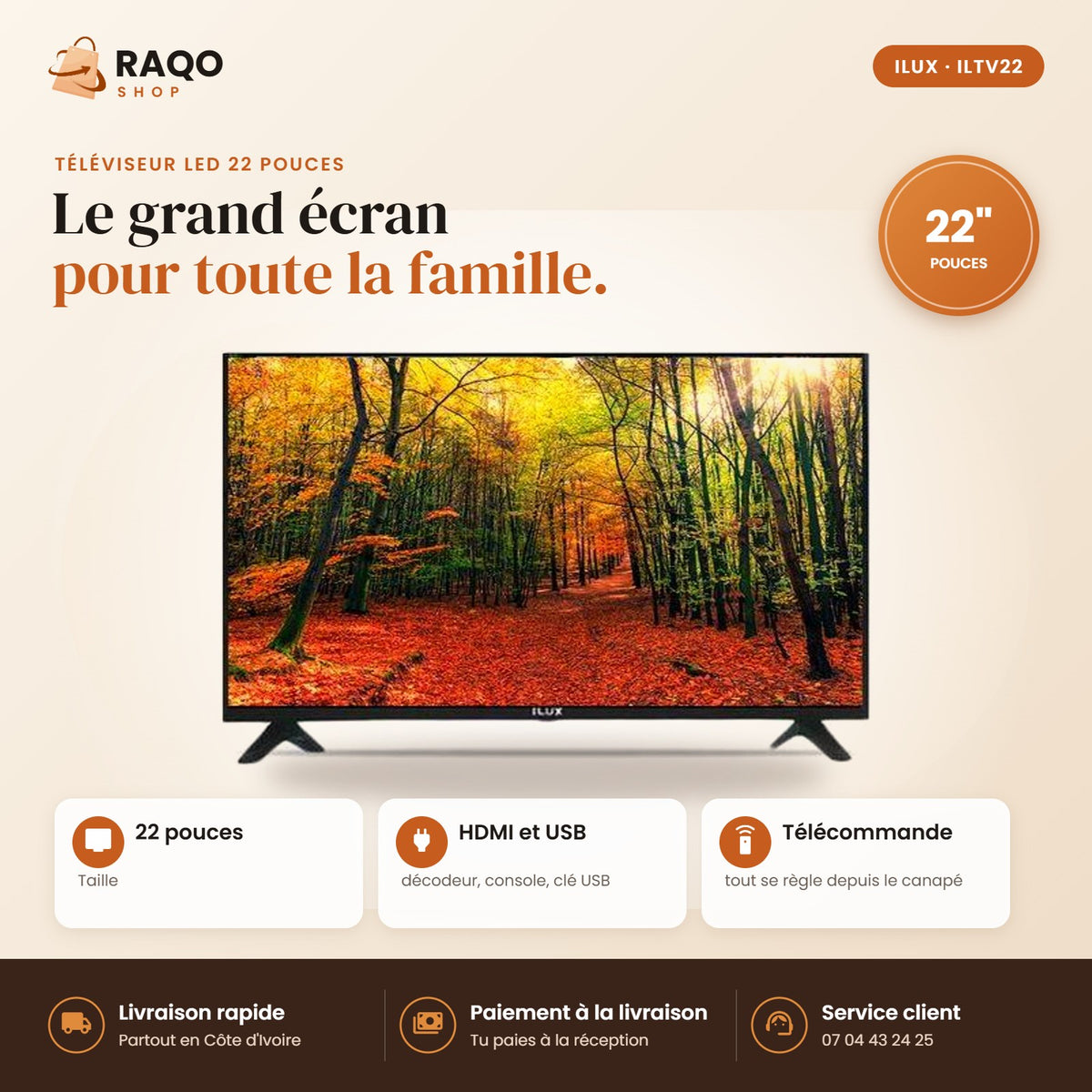Téléviseur LED iLUX – 22