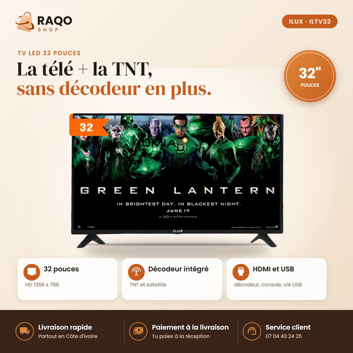 Téléviseur LED iLUX – 32