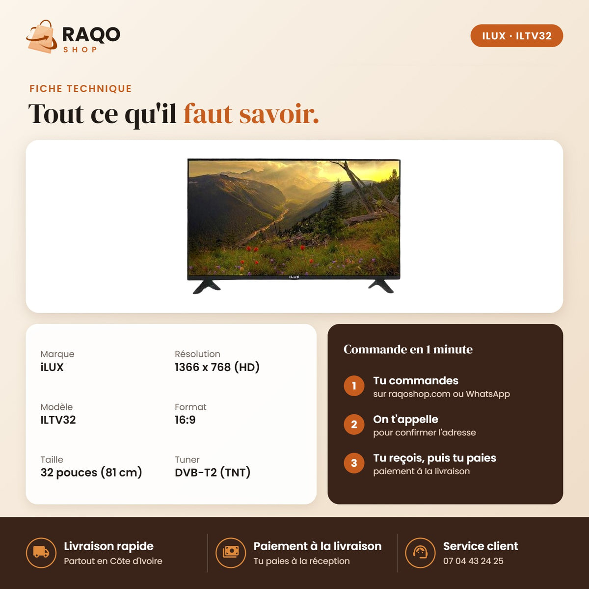 Téléviseur LED iLUX – 32