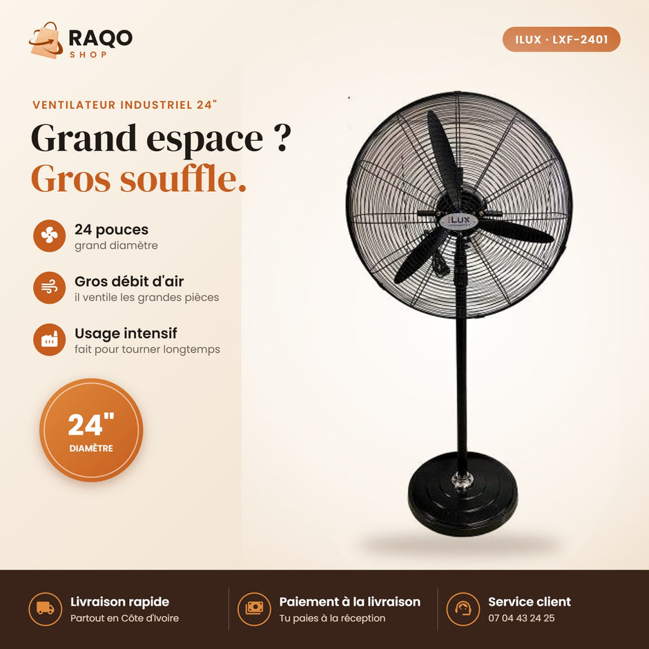 Ventilateur Industriel iLUX – 24" - RAQO