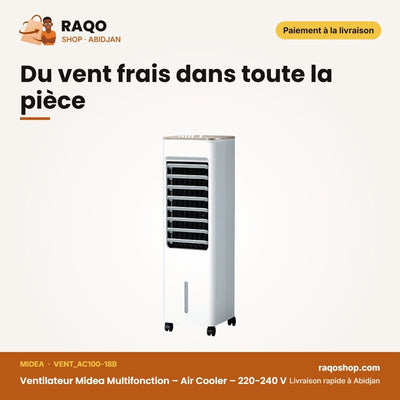 Ventilateur Midea Multifonction – Air Cooler – 220-240 V | VENT_AC100-18B