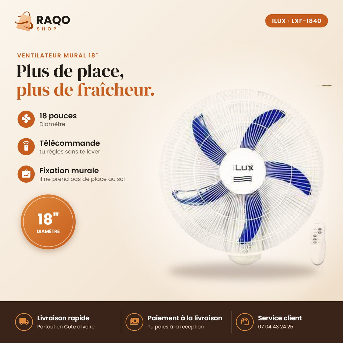 Ventilateur Mural iLUX – 18