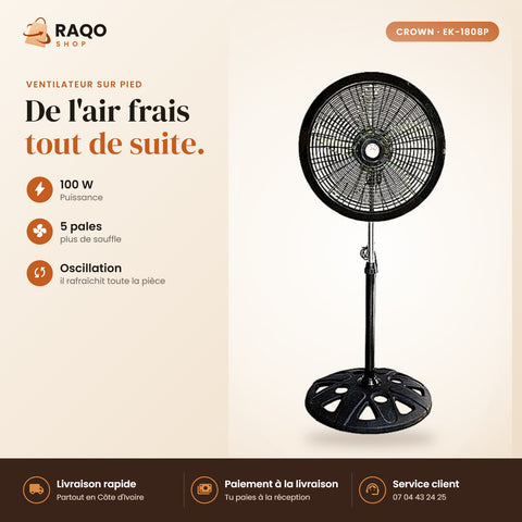 Ventilateur sur Pied CROWN - RAQO