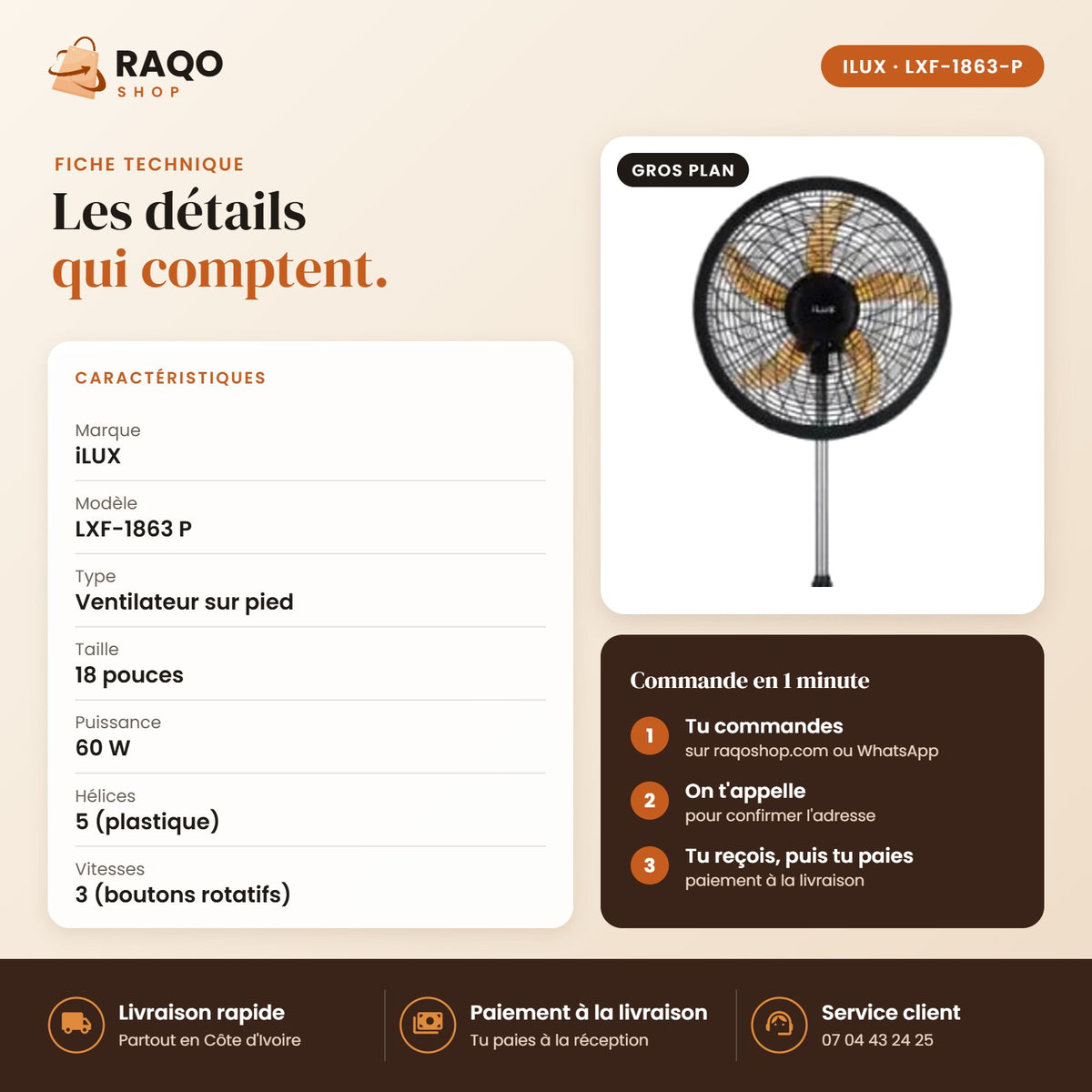 Ventilateur sur Pied iLUX – 18
