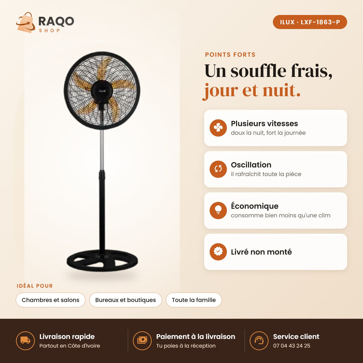 Ventilateur sur Pied iLUX – 18