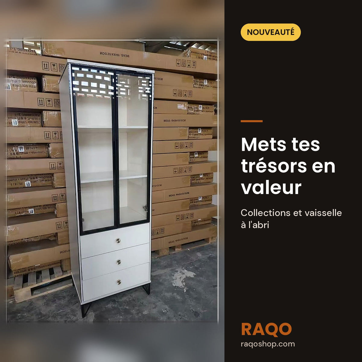 Vitrine d’exposition LM1601 – 60×40×175 cm - RAQO