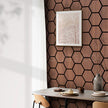 ANTI-BRUIT Panneau acoustique hexagonal en bois de noyer avec support en feutre noir